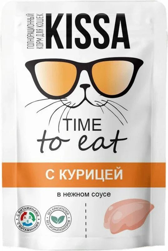 Kissa Влажный корм для кошек с курицей в соусе Пауч 75г