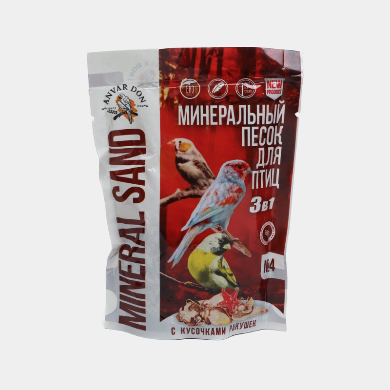 Anvar Don Mineral Sand №4 Минеральный песок для птиц, с кусочками ракушек