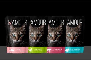 L'AMOUR Для кошек старше 1 года , кусочки с кроликом в соусе 75 гр