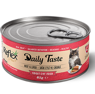 Reflex Plus Daily Taste Влажный корм для кошек, паштет с говядиной и печенью. Баночка 85 гр