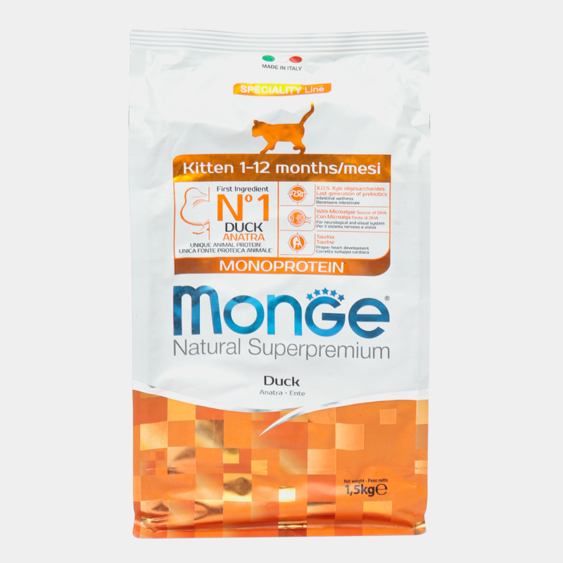 Monge Kitten Monoprotein Duck Сухой корм для котят с уткой Упаковка 1.5 кг