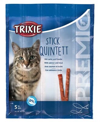 Trixie Stick Quintett With Salmon and Trout Лакомство для кошек с лососем и форелью Упаковка 5 шт по 5 гр