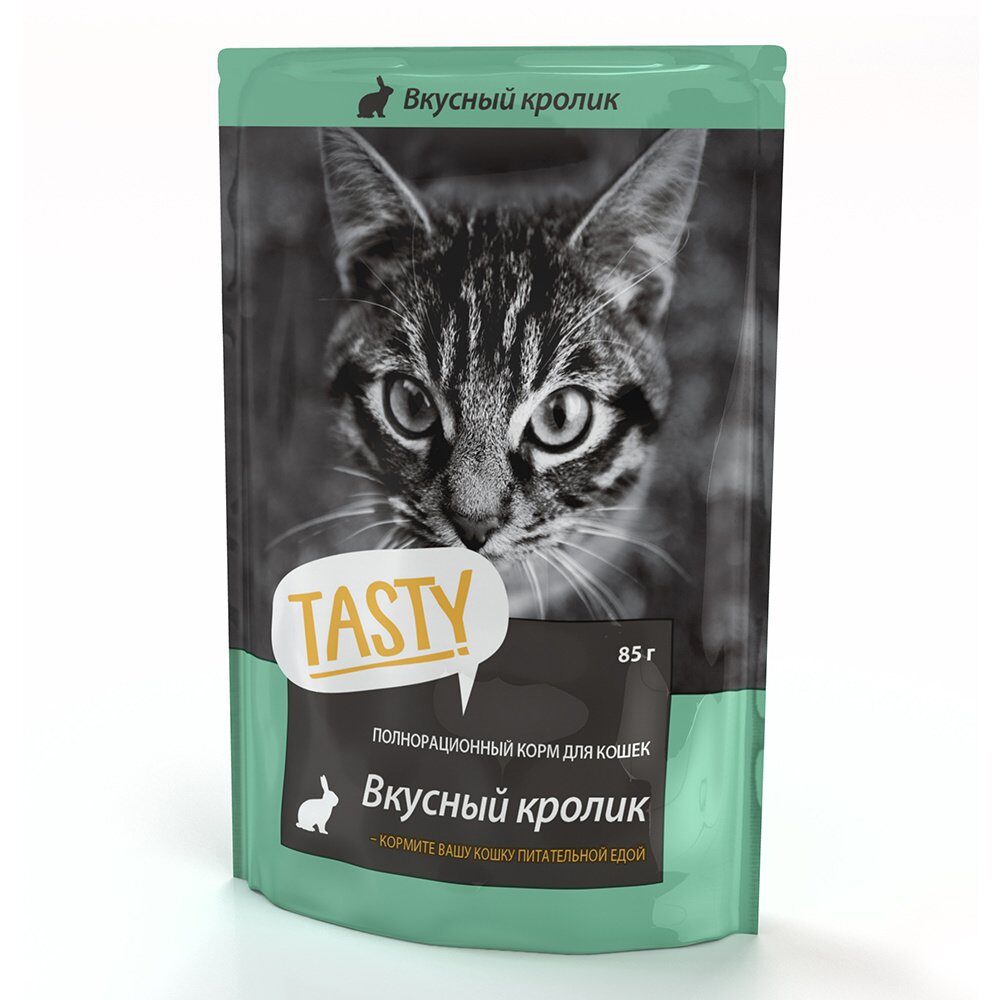 Tasty Влажный корм для кошек с кроликом Пауч 85 гр