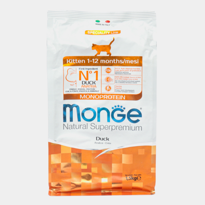 Monge Kitten Monoprotein Duck Сухой корм для котят с уткой Упаковка 1.5 кг