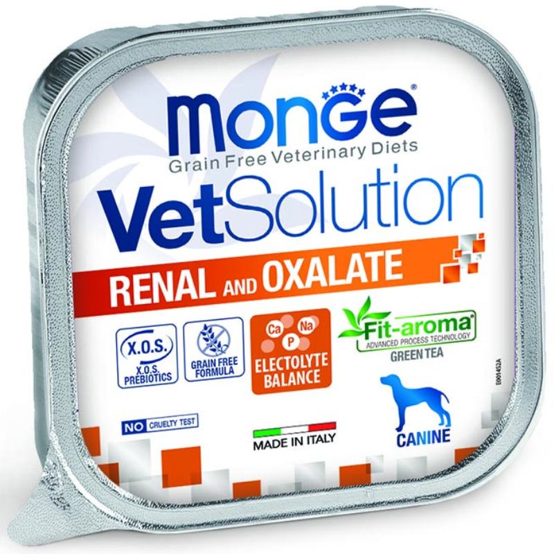 Monge VetSolution Renal and Oxalate Влажный корм для собак при мочекаменной болезни оксалатного типа Ламистер 150гр