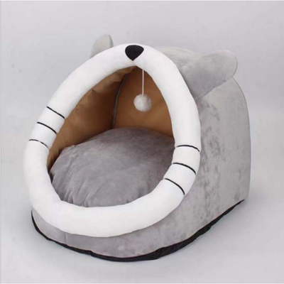 Домик лежанка для кошек 39x32x29 см Серого цвета