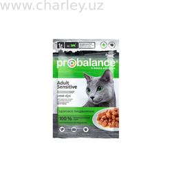 ProBalance Adult Sensetive Влажный корм для кошек всех пород с чувствительным пищеварением Пауч 85 гр