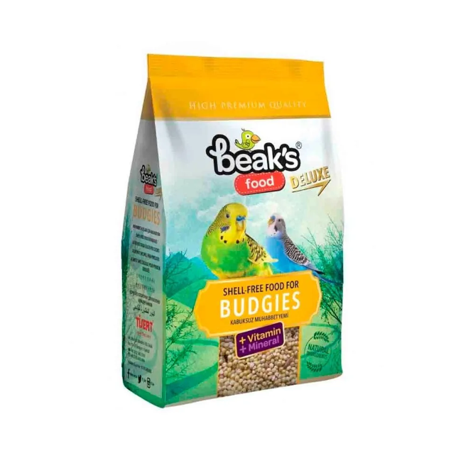 Beak's Food Deluxe Sheel-free Food for Budgies Корм для волнистых попугаев с очищенным пшеном Упаковка 400 гр KY008