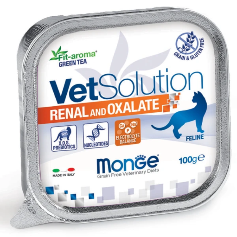 Monge VetSolution Renal and Oxalate Влажный корм для кошек при мочекаменной болезни оксалатного типа Ламистер 100гр