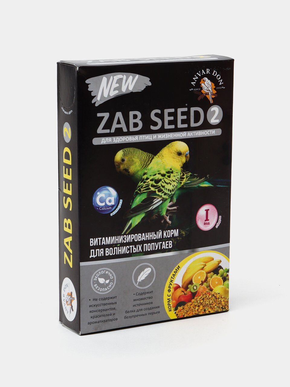 Anvar Don Zab Seed 2 Витаминизированный корм с фруктами для волнистых попугаев Коробка 450 гр