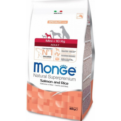 Monge Dog Speciality Line Monoprotein Mini Сухой корм для собак мелких пород Лосось с рисом Развес 1 кг