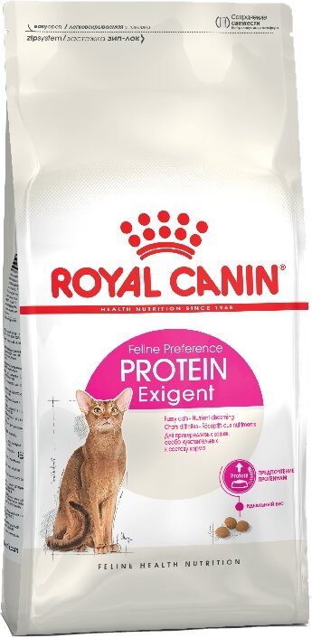 Royal Canin Protein Exigent Полнорационный сухой корм для взрослых кошек, привередливых к питательности рациона, в возрасте от 12 месяцев до 7 лет Мешок 10 кг