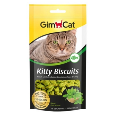 GIm Cat Kitty Biscuits Лакомство для кошек с кошачей мятой и рыбой 40 гр