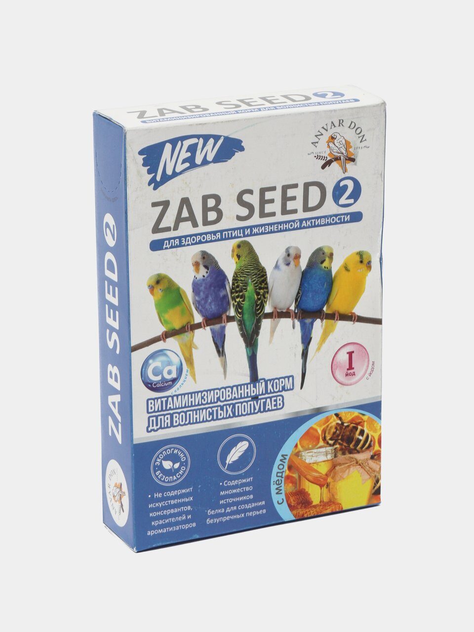 Anvar Don Zab Seed 2 Витаминизированный корм с медом для волнистых попугаев Коробка 450 гр