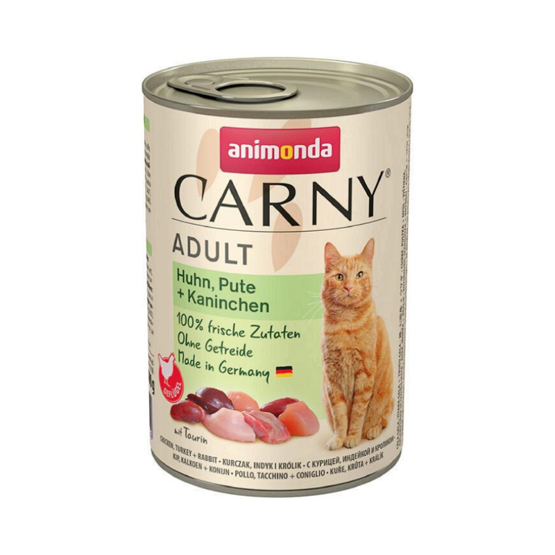 Animonda Carny Adult Cat Влажный корм для кошек с курицей, индейкой и кроликом Баночка 400 гр