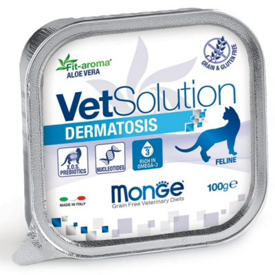 Monge VetSolution Dermatosis Влажный корм для кошек против дерматоза и облысений Ламистер 100гр