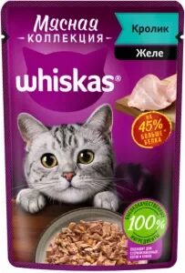 Whiskas Мясная Коллекция Влажный корм для кошек Кролик в желе Пауч 75 гр