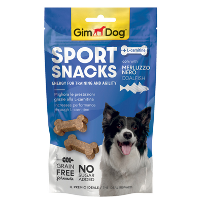 Gim Dog Sport Snack Coalfish Лакомства для собак спортивные закуски для энергия для тренировок и ловкости с рыбой 60 грамм