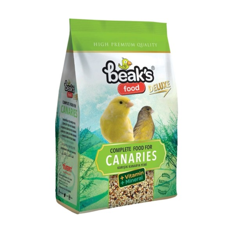 Beaks Food Deluxe Canaries Полнорационный корм для канареек с витаминами и минералами без фруктов Пакетик 500 гр KY004