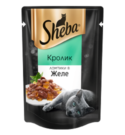 Sheba Pleasure Влажный корм для кошек с кроликом в желе Пауч 85 гр