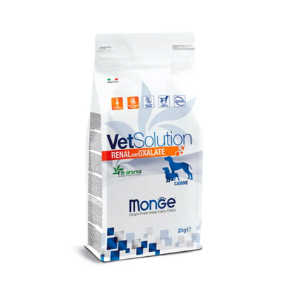Monge VetSolution Renal and Oxalate Сухой корм для собак при мочекаменной болезни оксалатного типа Упаковка 2кг