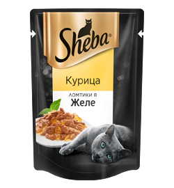 Sheba Pleasure Влажный корм для кошек с курицей в желе Пауч 85 гр