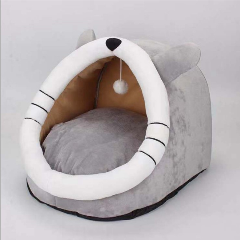 Домик лежанка для кошек 39x32x29 см Серого цвета