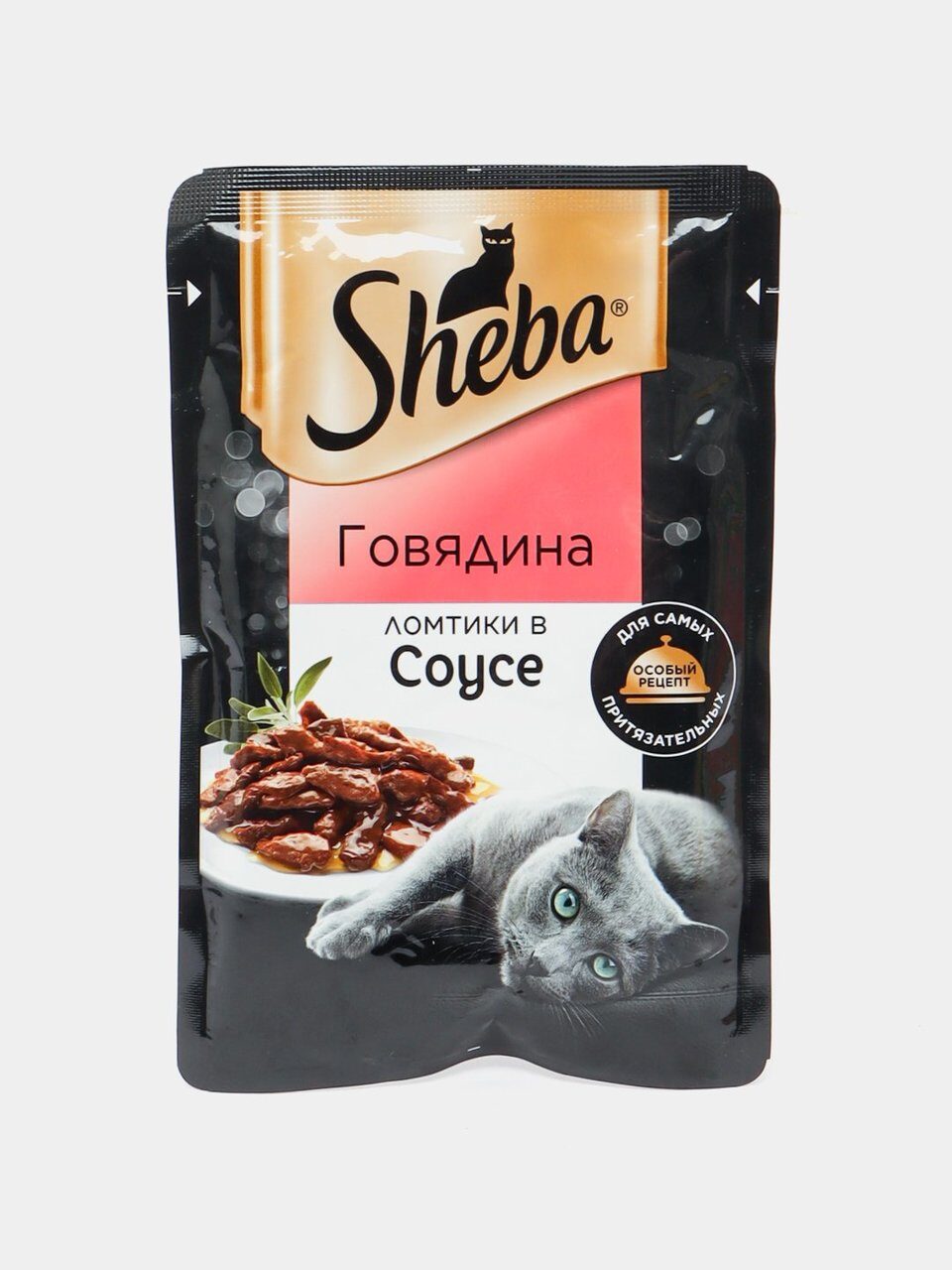 Sheba Pleasure Влажный корм для кошек с говядиной в соусе Пауч 75 гр