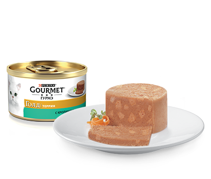 Gourmet Gold Влажный корм для кошек с кроликом Баночка 85 гр