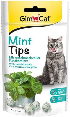 Gim Cat Mint Tips Витаминизированное лакомство для кошек с кошачьей мятой Упаковка 40 гр