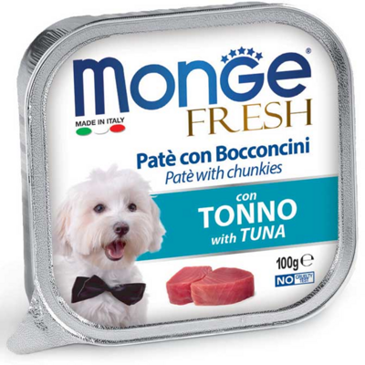 Monge Fresh Pate Chunkies with Tuna Влажный паштет для собак кусочки тунца Ламистер 100 гр