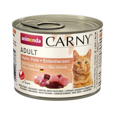 Animonda Carny Adult Cat Влажный корм для кошек с индейкой и куриной печенью Баночка 200 гр