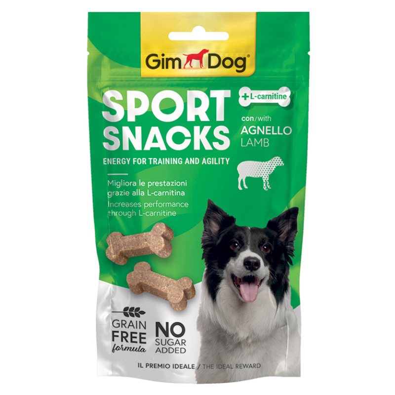 Gim Dog Sport Snack Lamb Лакомства для собак спортивные закуски для энергия для тренировок и ловкости с ягненком 60 грамм