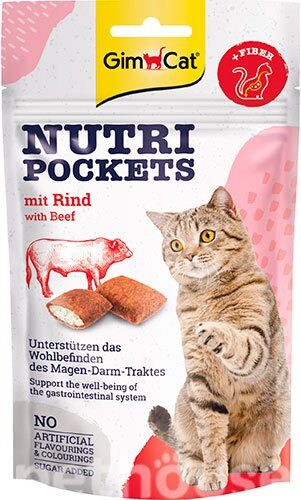 Gim Cat Nutri Pockets Beef Лакомство для кошек с говядиной Упаковка 60 гр