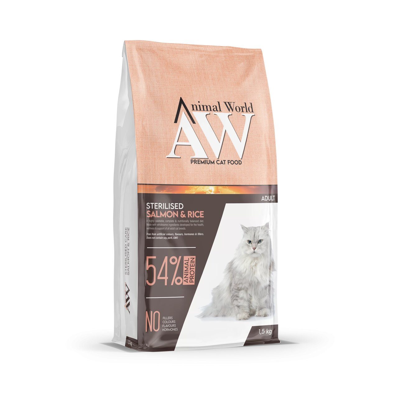 Animal world Adult Sterilised Salmon & Rice Сухой корм для стерилизованных кошек с лососем и рисом Развес 1 кг