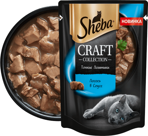 Sheba Craft Collection Влажный корм для кошек с лососем в соусе Пауч 75 гр