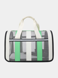 Сумка переноска сетчатая  для кошек и собак 49x27x25 см, салатового цвета