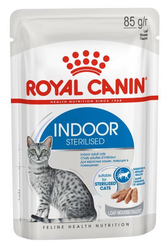 Royal Canin Indoor Sterilised Влажный корм для стерилизованных кошек живущих в помещении Паштет Пауч 85 гр