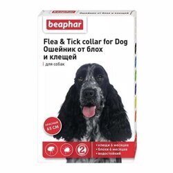 Beaphar Flea and Tick collar for Dog Ошейник для собак от блох и клещей Красный 65 см