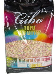 Gibo Tofu Colorful Наполнитель для кошек Упаковка 2.5 кг