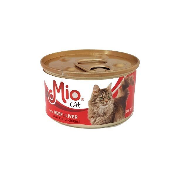Mio Cat with Beef and Liver Влажный корм для кошек паштет c говядиной и печенью Баночка 85 гр