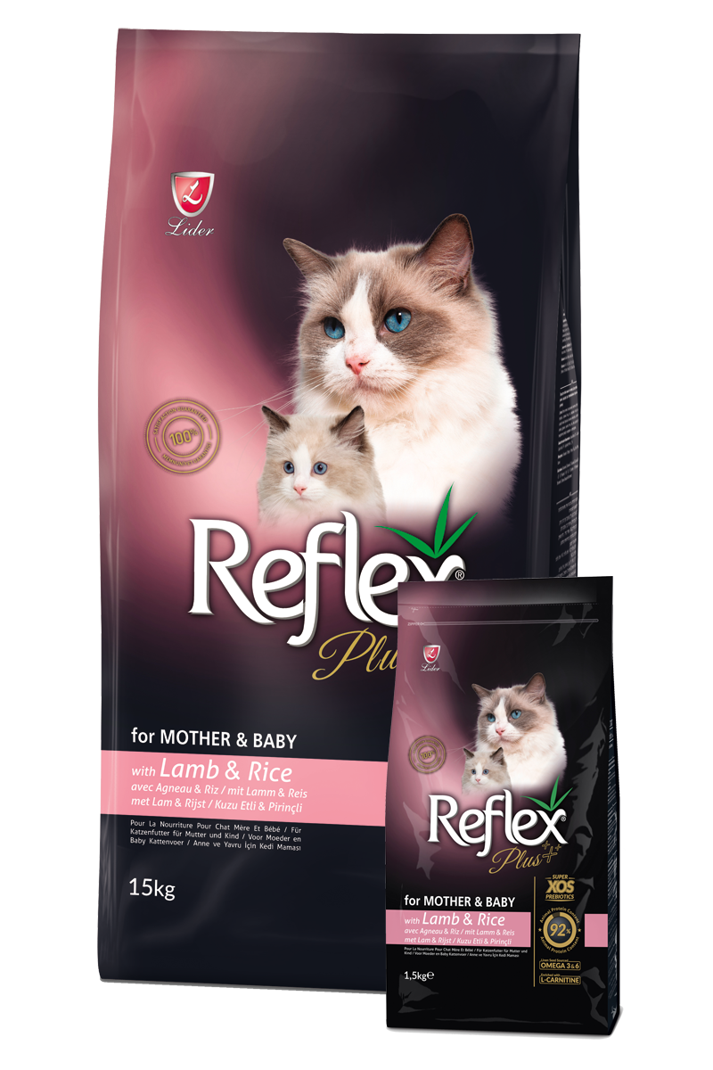 Reflex Plus Mother Baby Cats Lamb and Rice Сухой корм для котят, и кормящих кошек c ягненком и рисом Упаковка 1.5 кг