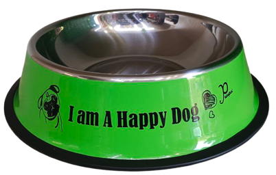 I am a Happy Dog Металлическая не скользящая миска для собак Зелёная 650 мл