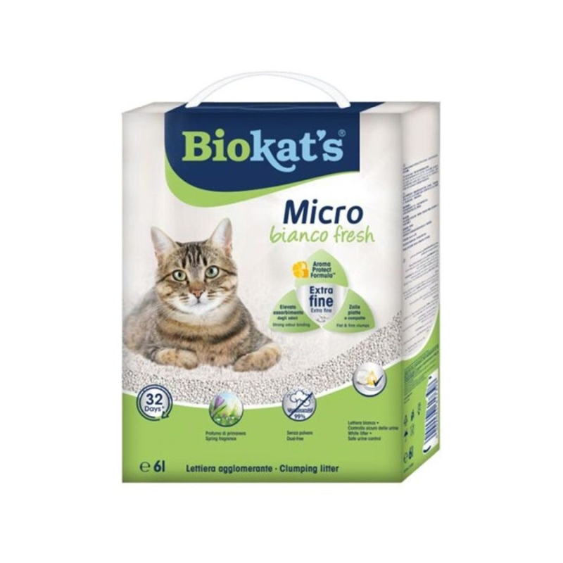 Biokat's Bianco Fresh Комкующийся наполнитель для кошачьего туалета Упаковка 6 лиров